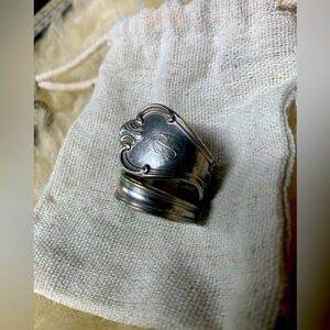 Handmade Spoon ring with Initial P
